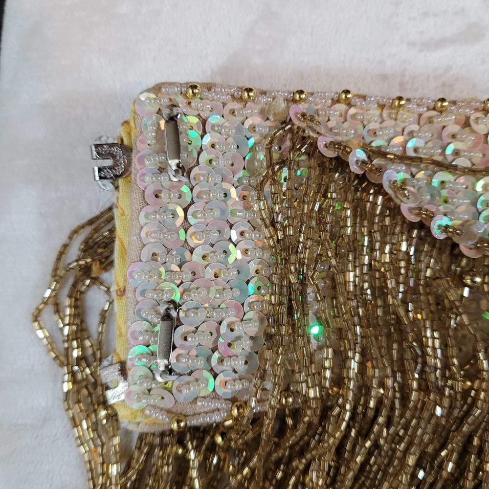 Vintage Gold / Cream Fringe Showgirl Set - Picture 5 of 12